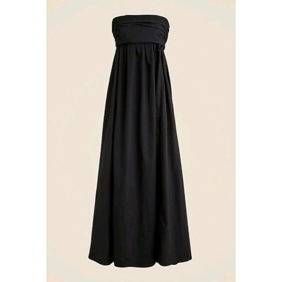 J.Crew Strapless Bow Back Maxi Dress Occasion Black $228 CG085 Size 2  NWT - Picture 4 of 11